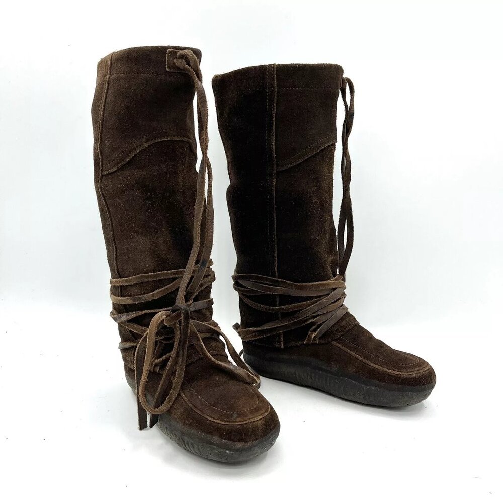 Steger Mukluks Quetico Brown Leather Winter Snow Boots Women's Size 6